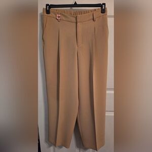 a new day Women's Straight Wide-Leg Dress Pants in Tan